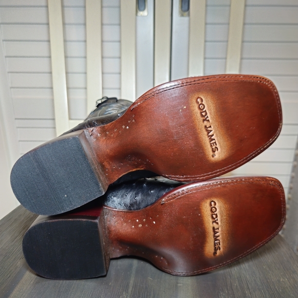 Cody James Buzzard Exotic Ostrich Western Boots Square Toe BECJFA25L7 Mens Sz 11 - Picture 7 of 7